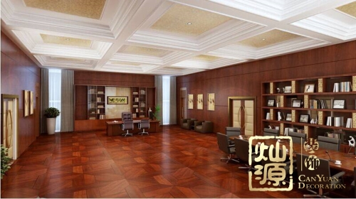 老牌南宁装修设计公司展示中式风格办公室装修2