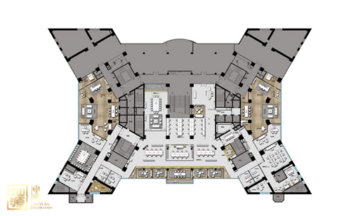 创意办公室设计-平面图