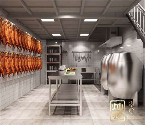 “以实惠价格打造精致效果，操作便利高人气”——南宁华润二十四城烤鸭店店铺装修设计案例
